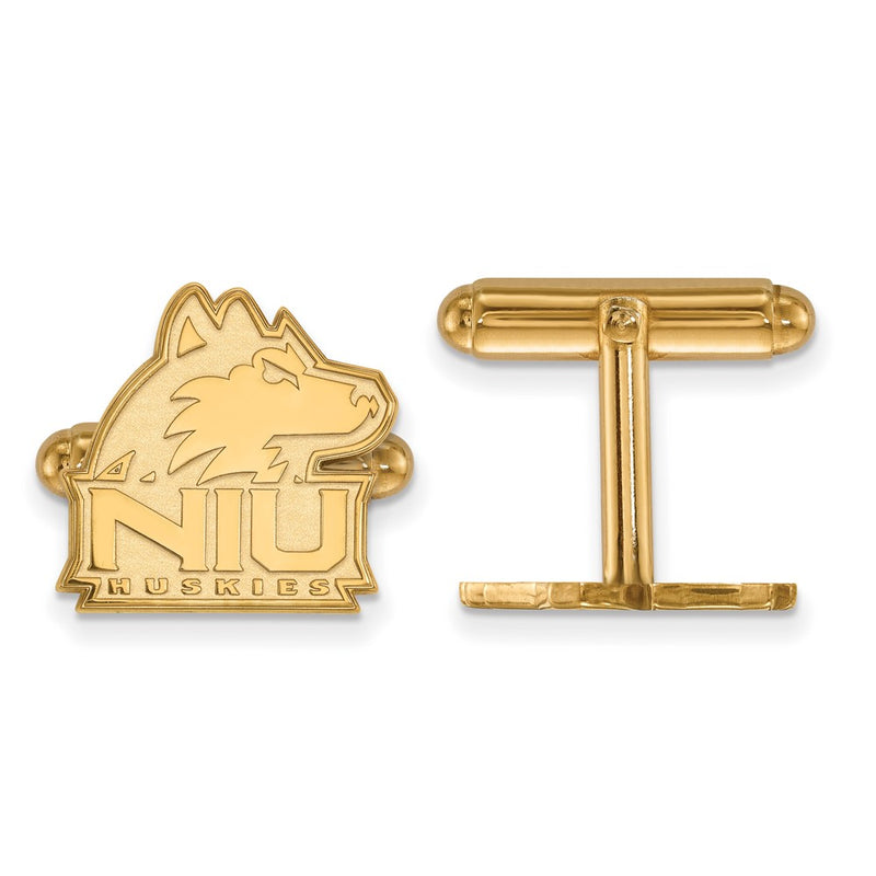 14K Yellow Gold Gold LogoArt Northern Illinois University N-I-U Huskies Cuff Links