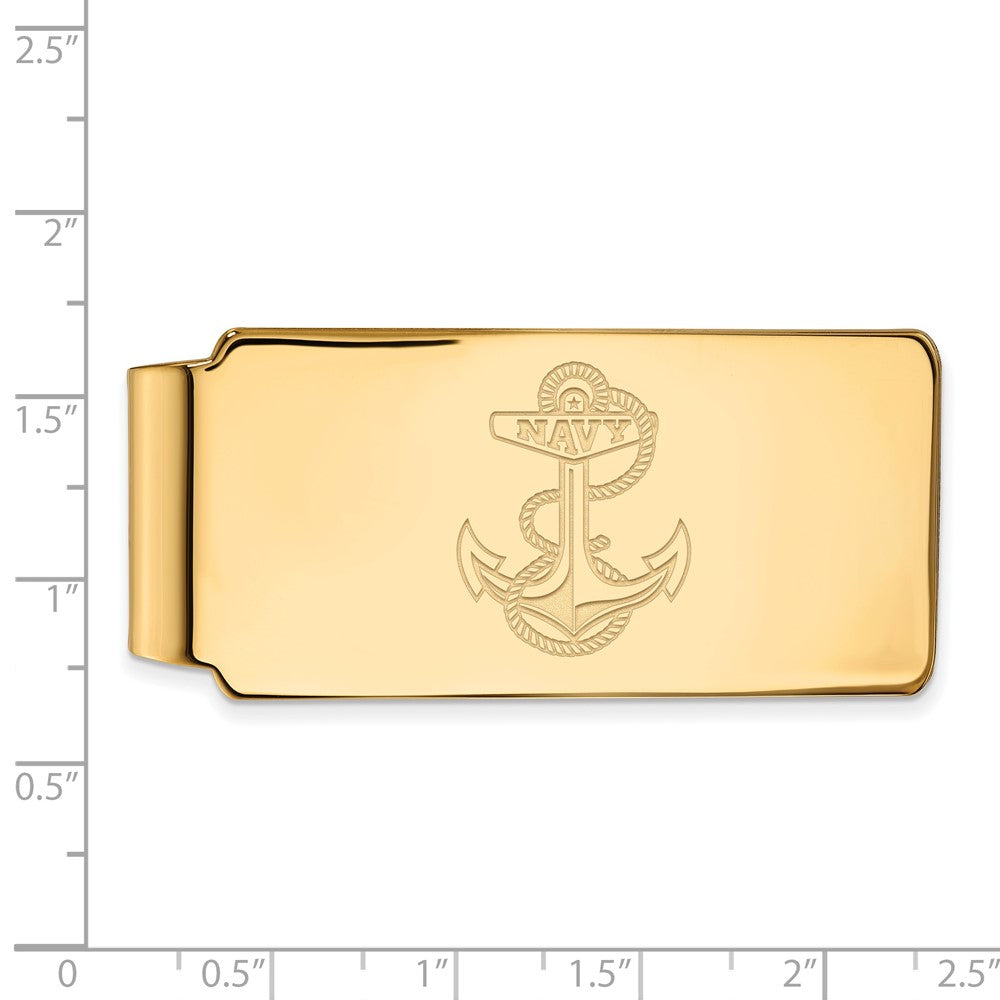 14K Yellow Gold Gold LogoArt US Naval Academy Anchor Money Clip