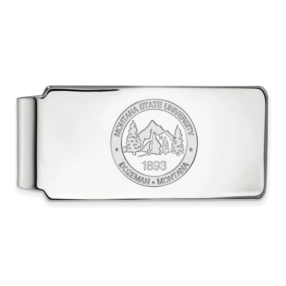 14K White Gold LogoArt Montana State University Crest Money Clip