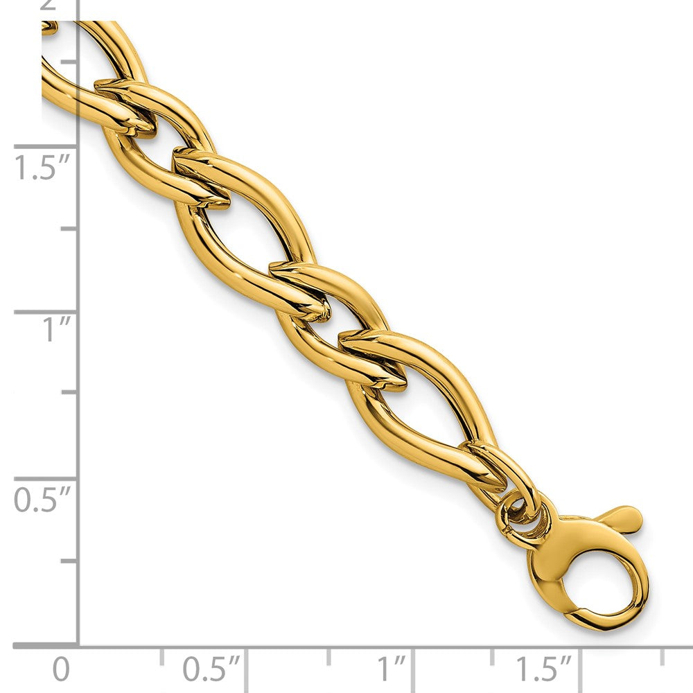 14K Yellow Gold Polished 6.8mm Fancy Twist Link 7.5 Inch Bracelet
