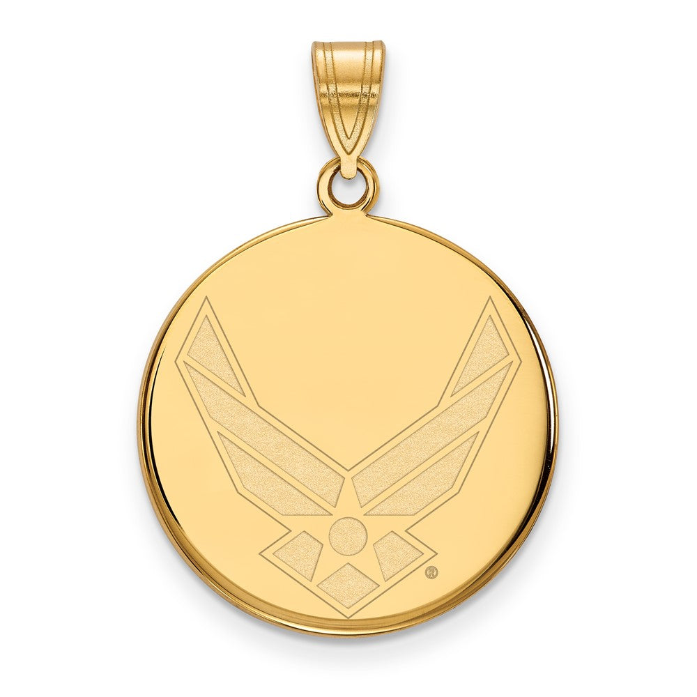 14K Yellow Gold Gold LogoArt U.S. Air Force Large Disc Pendant