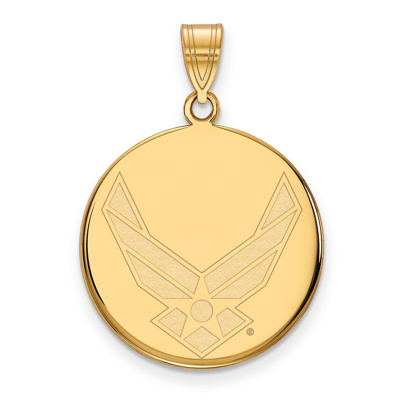 14K Yellow Gold Gold LogoArt U.S. Air Force Large Disc Pendant
