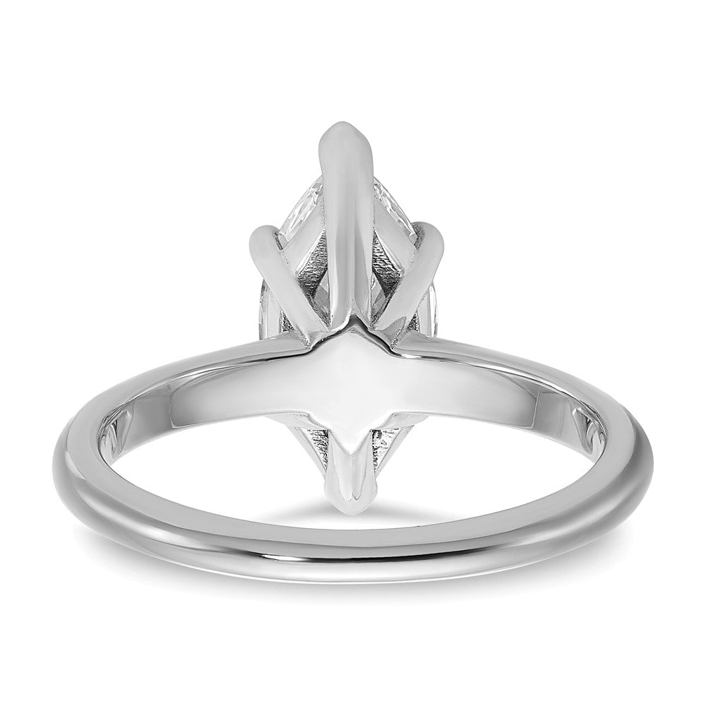 14K White Gold 2 carat Certified Lab Grown Diamond VS+ F+ Marquise Solitaire Complete Engagement Ring