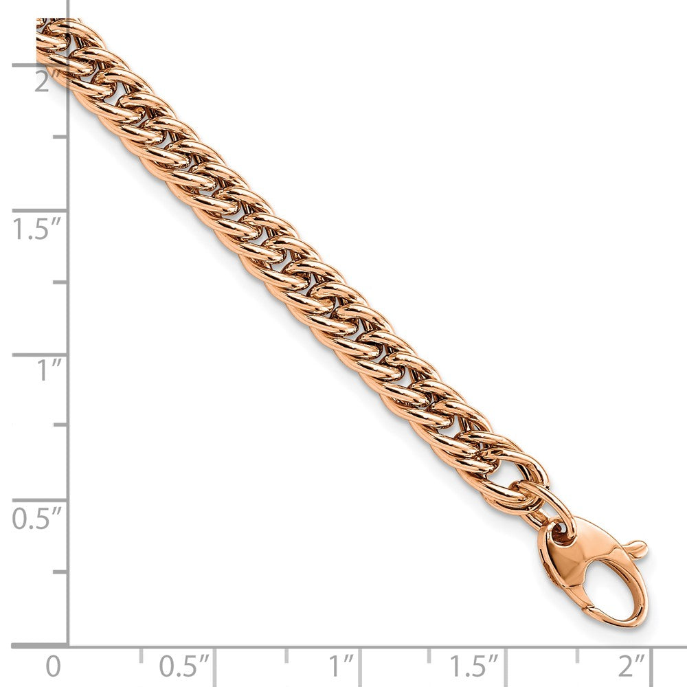 14K Rose Gold Polished Curb Link 7.75 Inch Bracelet