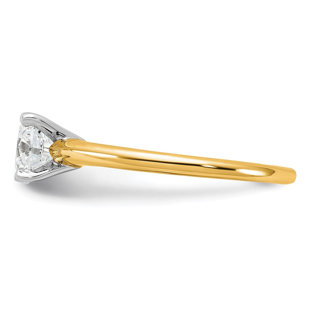 14K Two-Tone Gold 1 carat Certified Lab Grown Diamond VS+ F+ Round Complete Solitaire Engagement Ring