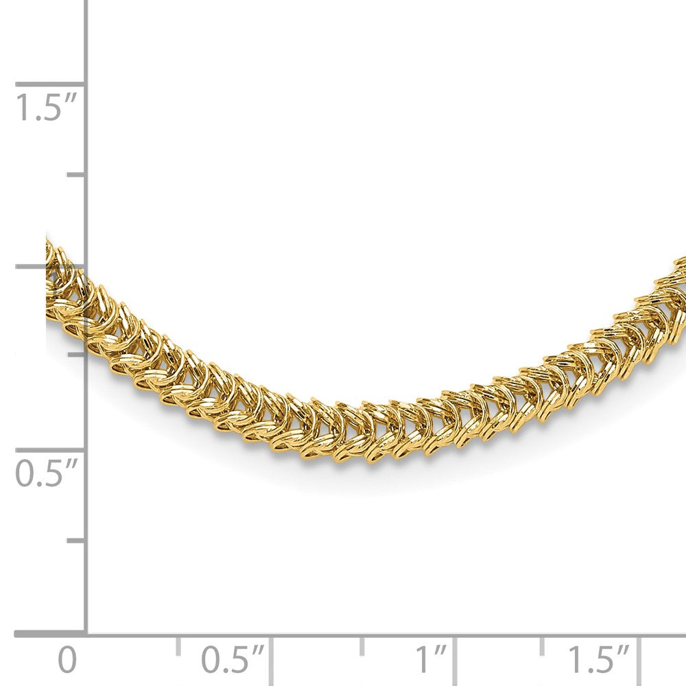 14K Yellow Gold Polished 3.7mm Fancy Link 18 Inch Necklace