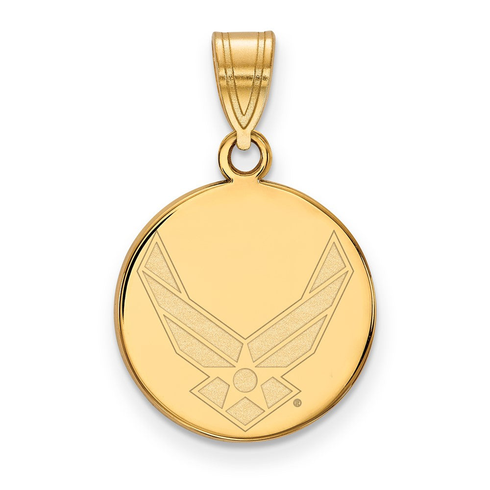 14K Yellow Gold Gold LogoArt U.S. Air Force Medium Disc Pendant