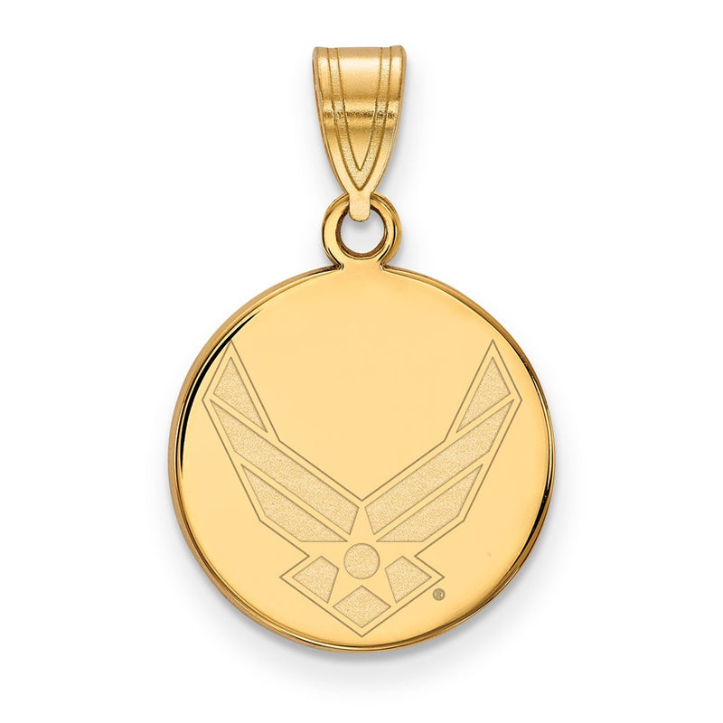 14K Yellow Gold Gold LogoArt U.S. Air Force Medium Disc Pendant