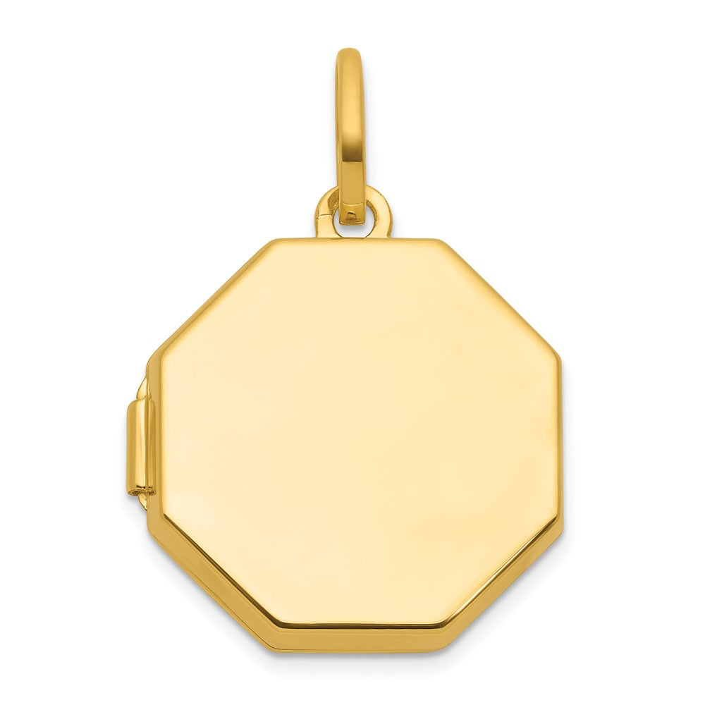 14K Yellow Gold Polished Reversible 18mm Octagon Shaped Locket