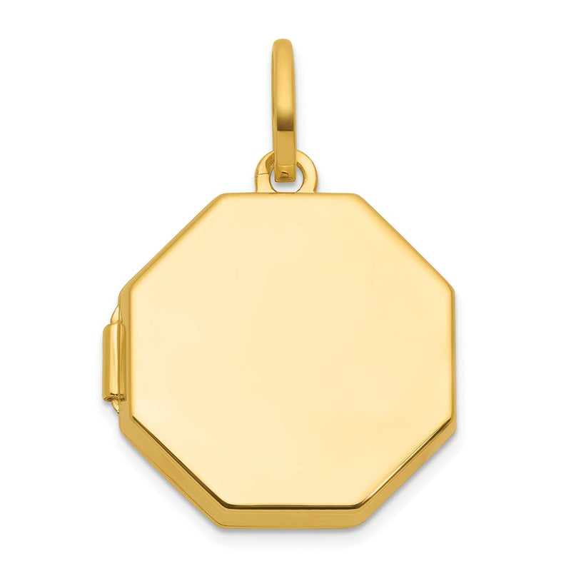 14K Yellow Gold Polished Reversible 18mm Octagon Shaped Locket