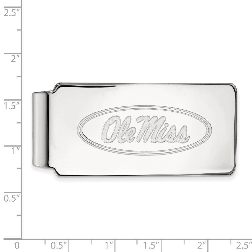 14K White Gold LogoArt University of Mississippi Ole Miss Money Clip
