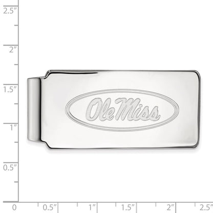 14K White Gold LogoArt University of Mississippi Ole Miss Money Clip