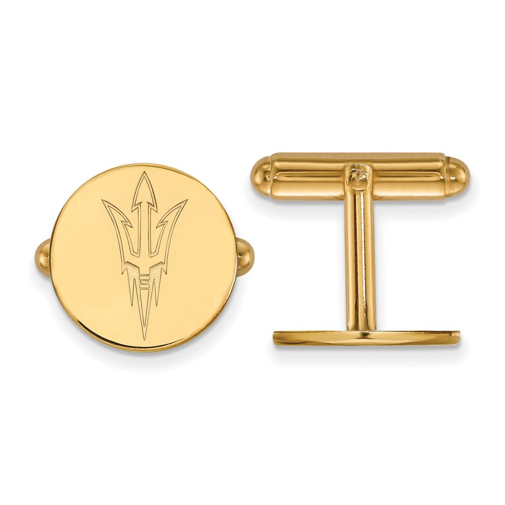 14K Yellow Gold Gold LogoArt Arizona State University Pitchfork Cuff Links