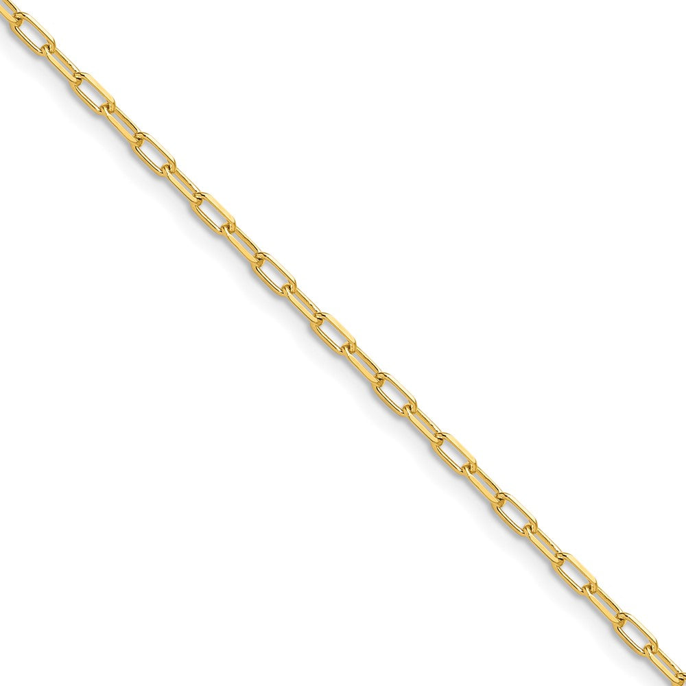 14K Yellow Gold 2.2mm Solid Beveled D/C Paperclip Chain ( Spool) Necklace
