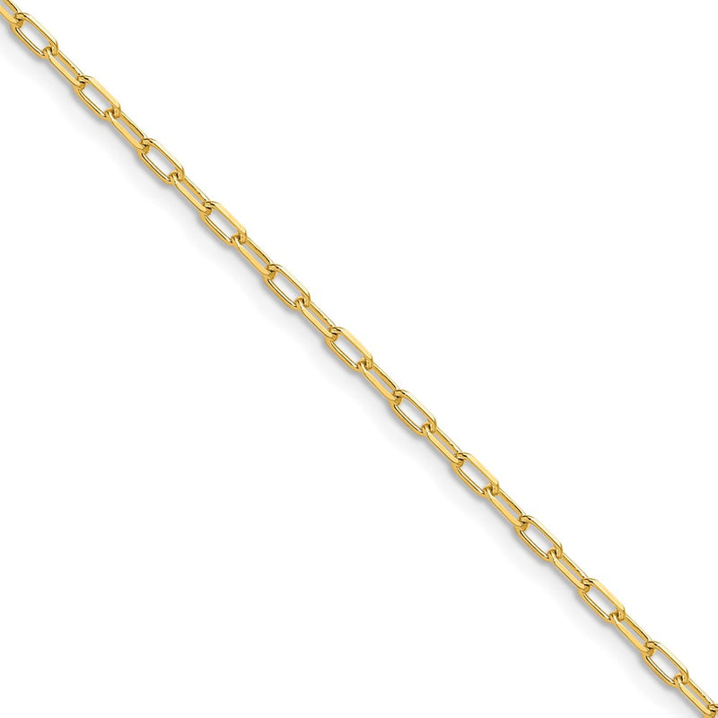 14K Yellow Gold 2.2mm Solid Beveled D/C Paperclip Chain ( Spool) Necklace