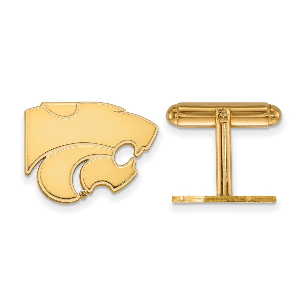 14K Yellow Gold Gold LogoArt Kansas State University Wildcat Cuff Links