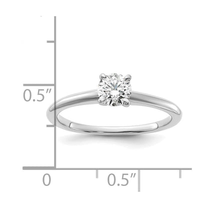 14K White Gold 1/2 carat Certified Lab Grown Diamond VS+ F+ Round Complete Solitaire Engagement Ring