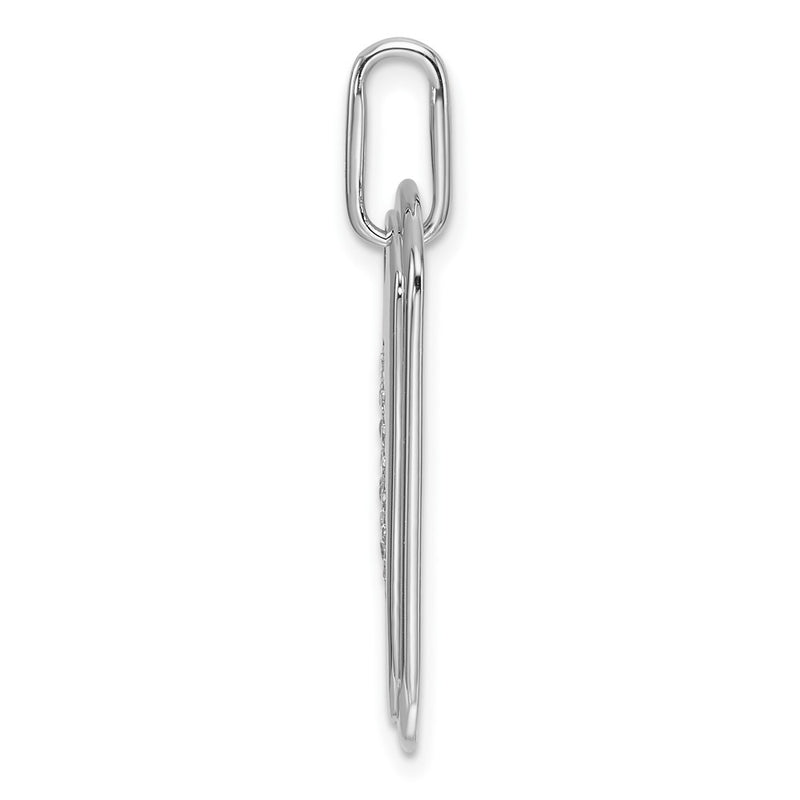 14K White Gold  Diamond Initial A Dog Tag Charm