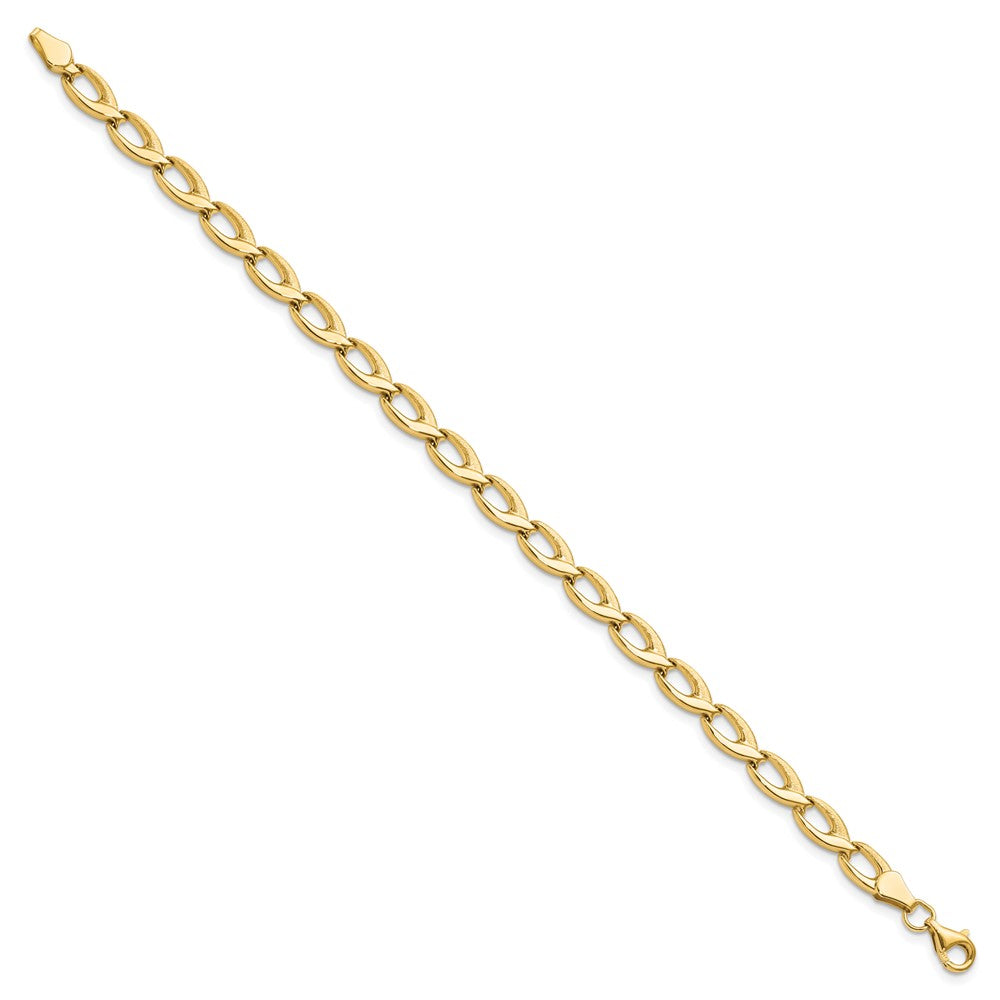 14K Yellow Gold Fancy Link 7.25 Inch Bracelet