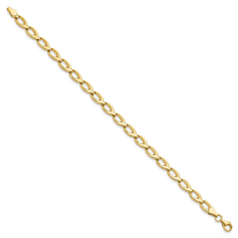 14K Yellow Gold Fancy Link 7.25 Inch Bracelet