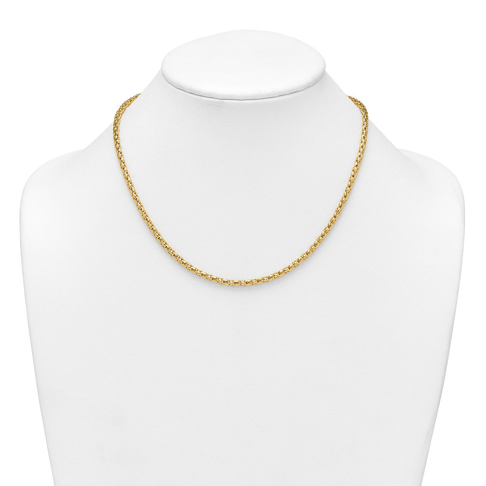 14K Yellow Gold Polished 3.5mm Fancy Link 18 Inch Necklace