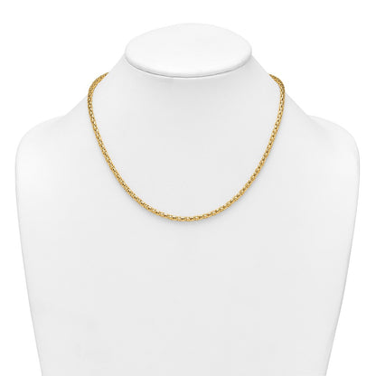 14K Yellow Gold Polished 3.5mm Fancy Link 18 Inch Necklace