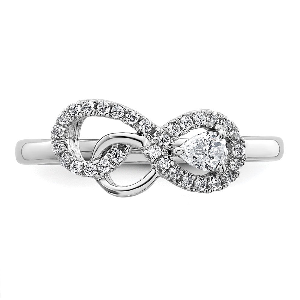 14K White Gold Polished Diamond Infinity Ring