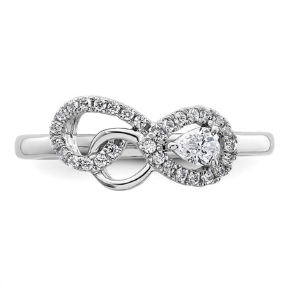 14K White Gold Polished Diamond Infinity Ring