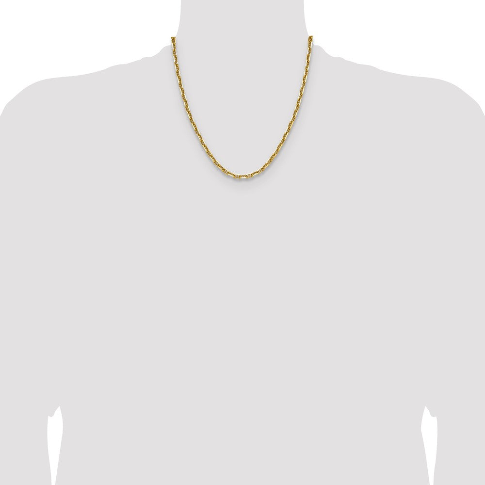 14K Yellow Gold 5.0mm D/C Mariner Anchor 20 Inch Chain