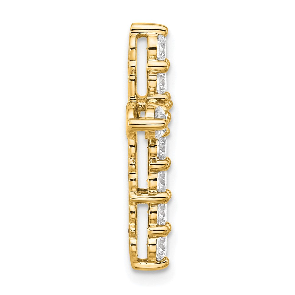 14K Yellow Gold 1 carat Lab Grown Diamond VS+ F+ Complete Cross Chain Slide Pendant