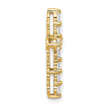14K Yellow Gold 1 carat Lab Grown Diamond VS+ F+ Complete Cross Chain Slide Pendant
