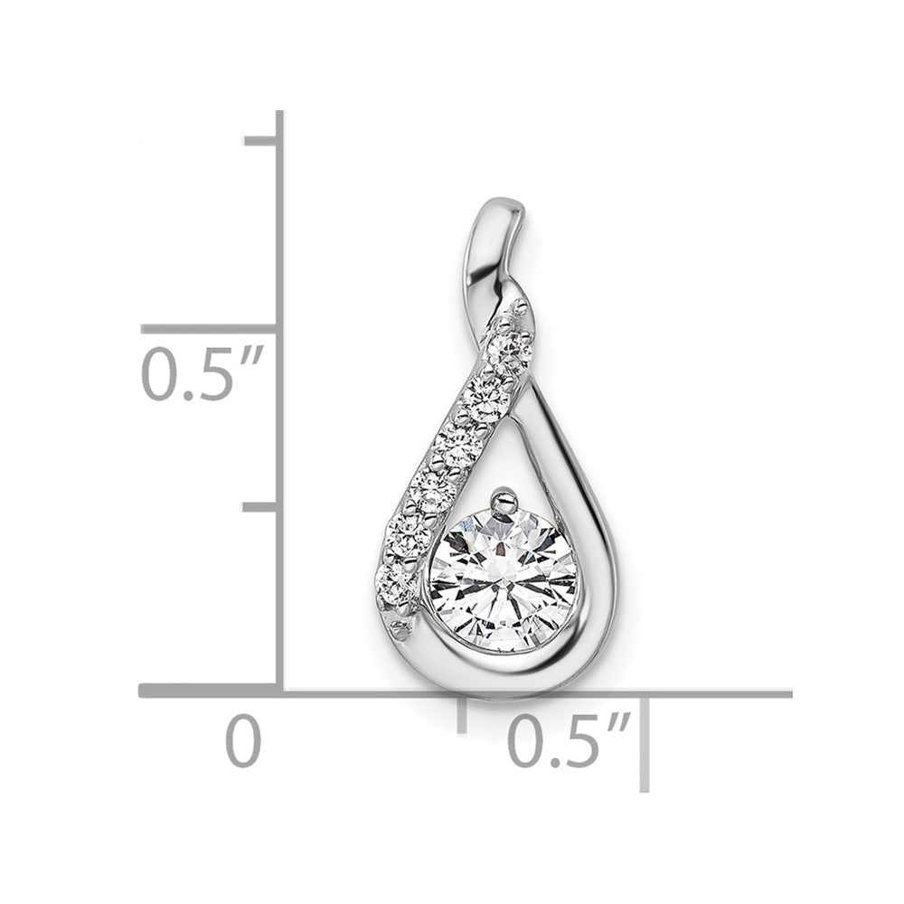 14K White Gold Complete 5/8 carat Diamond Teardrop Chain Slide