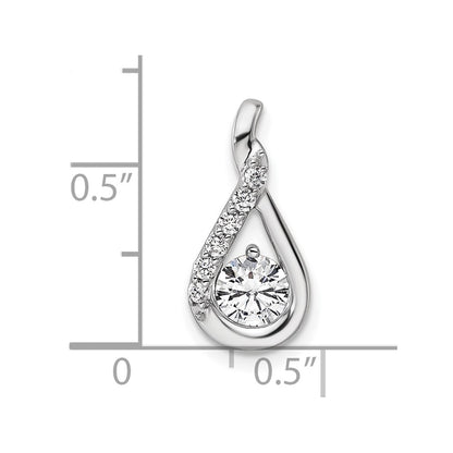 14K White Gold Complete 5/8 carat Diamond Teardrop Chain Slide