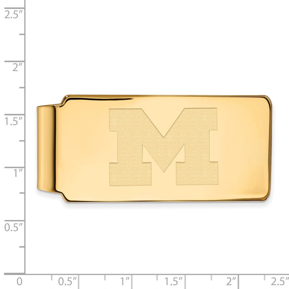 14K Yellow Gold Gold LogoArt University of Michigan Letter M Money Clip
