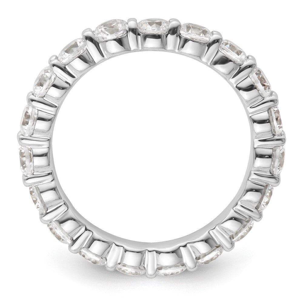 14K White Gold 2 carat Lab Grown Diamond VS+ F+ Round Complete Channel Set Size 9 Eternity Wedding Band Ring