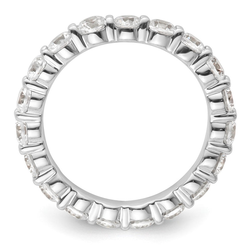 14K White Gold 2 carat Lab Grown Diamond VS+ F+ Round Complete Channel Set Size 9 Eternity Wedding Band Ring