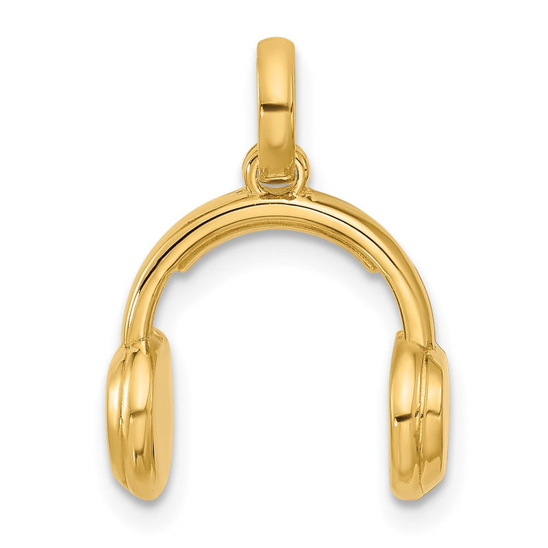 14K Yellow Gold Fancy Headphones Charm