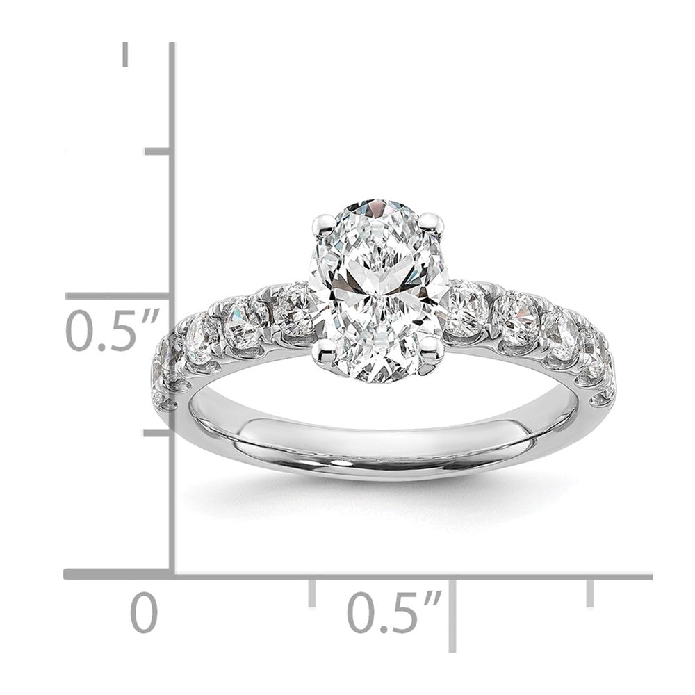 14K White Gold Certified 3 3/4 carat Lab Grown Diamond VS+ F+ Oval Complete Engagement Ring