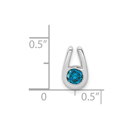 14K White Gold 1/4 carat Blue Diamond Chain Slide