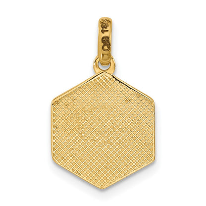 14K Yellow Gold Polished Dice Charm
