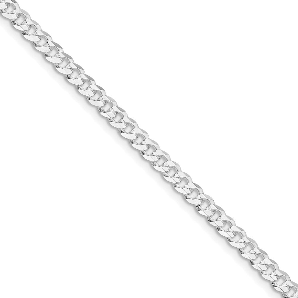 Sterling Silver Rhodium-plated 3.8mm Flat Curb Chain ( Spool) Necklace