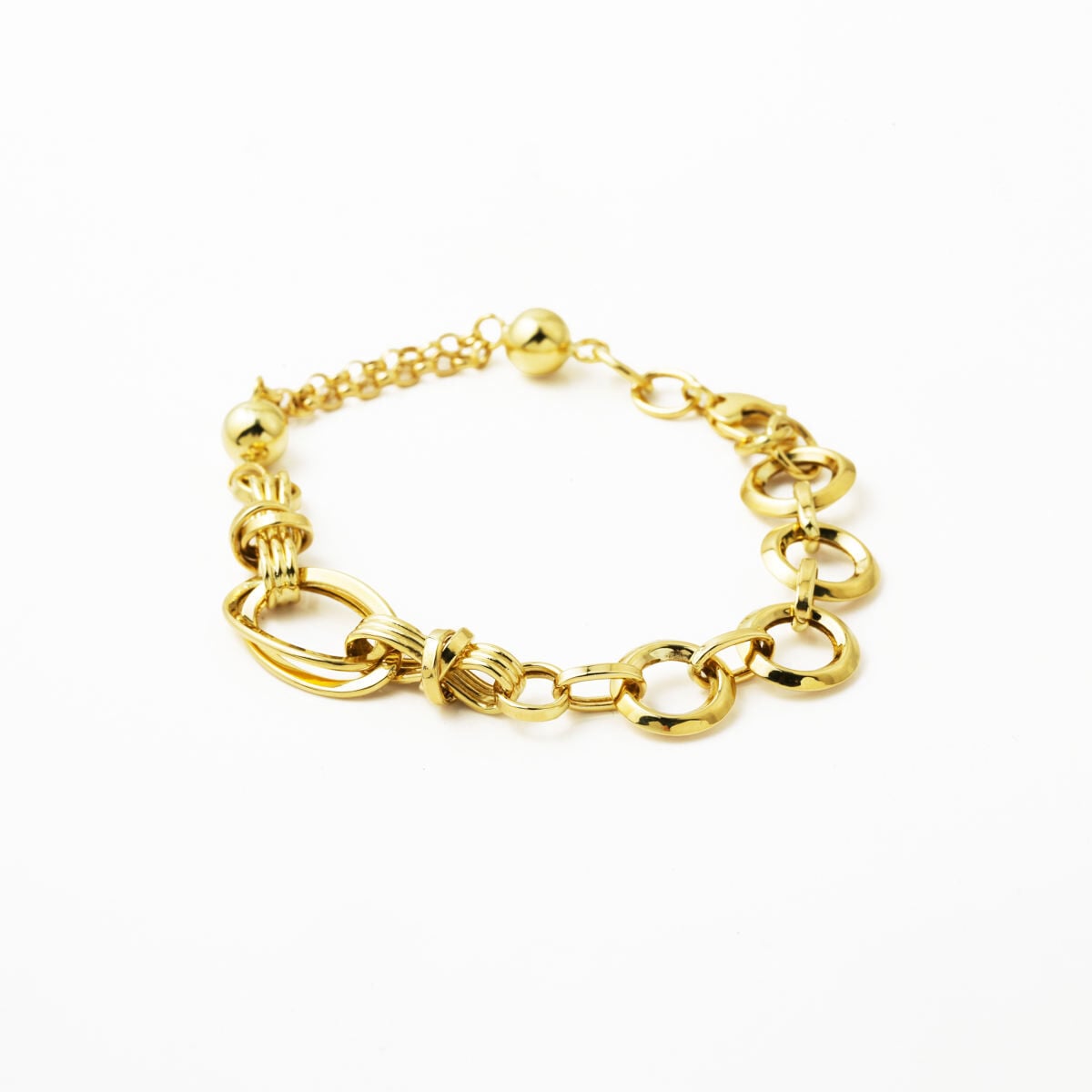 14K Yellow Gold Hallow Chain Bracelet