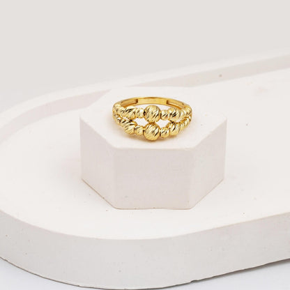 14K Yellow Gold Bead Ring (2.89 g)