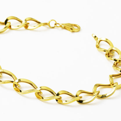 14K Yellow Gold Milky Way Hoop ID Bracelet