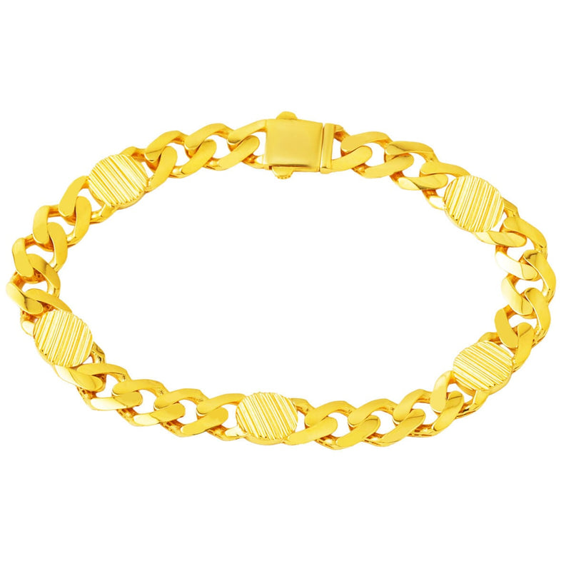 14K Yellow Gold Curb Chain ID Bracelet