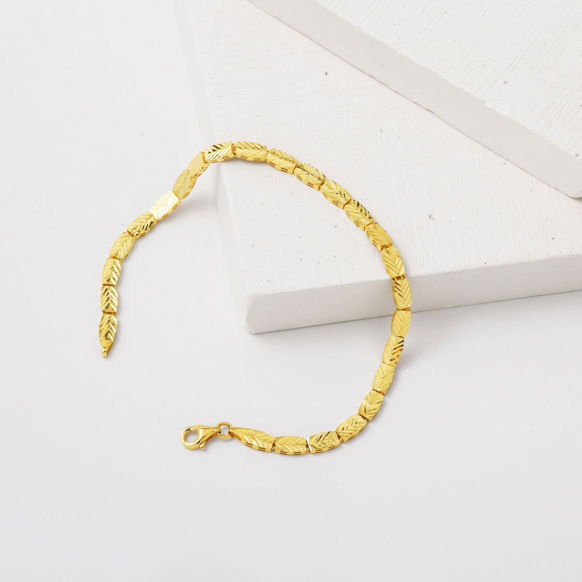 14K Yellow Gold Wheat Bracelet (2.9 g)