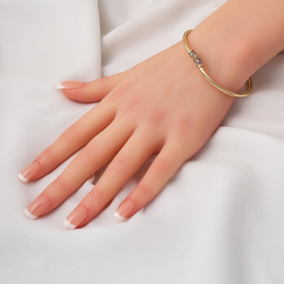 14K Yellow Gold Colored Italian Cubic Zirconia Bracelet