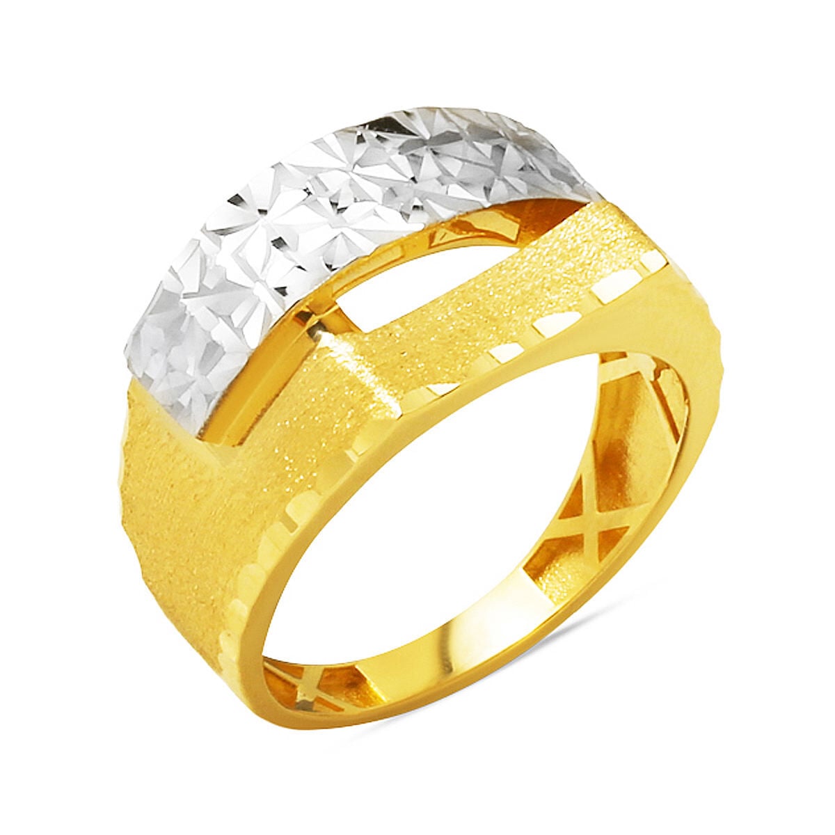 14K Yellow Gold Two-Tone Ring
