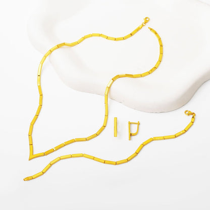 14K Yellow Gold Chevron Ajda Jewelry Set