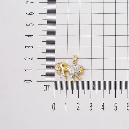 14K Yellow Gold Lion Zodiac Pendant